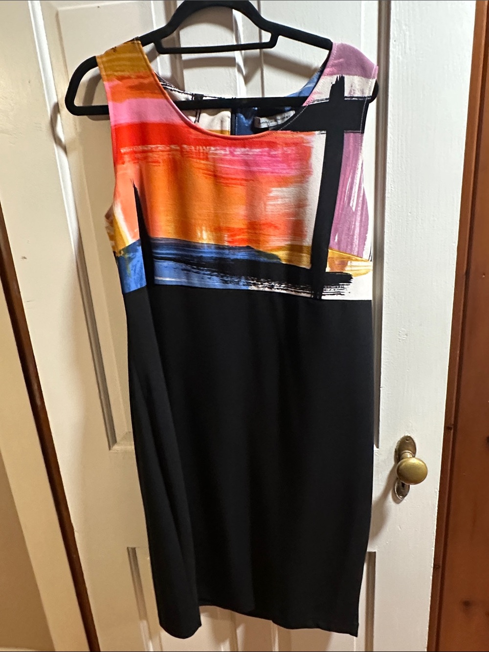 Danny and Nicole Black Multicolor Sleeveless Sheath Dress Women's Plus Size 16